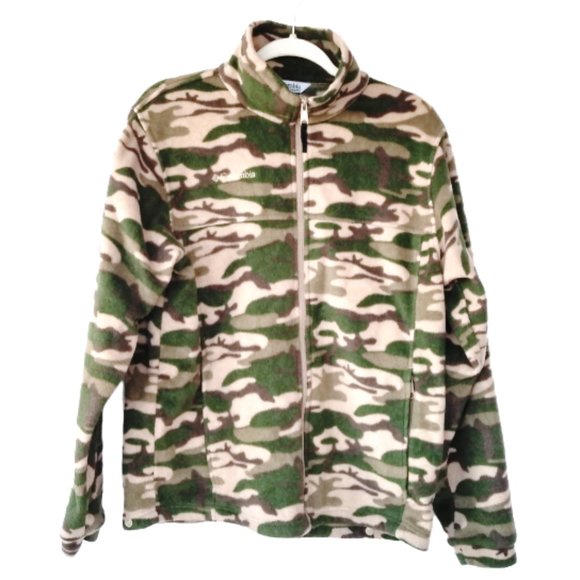 Columbia Camo Fleece Zip Up Youth Adult Size 18/20 - Picture 1 of 8